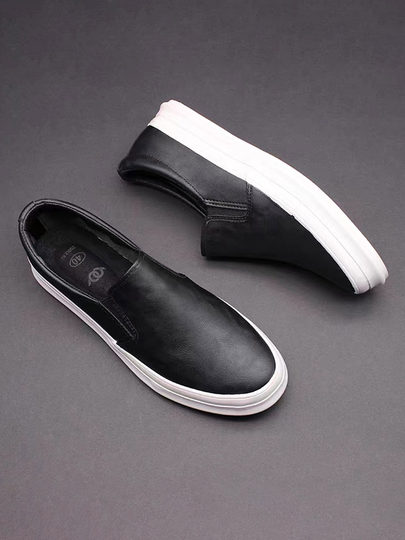 Spring and Autumn men's thick-soled British casual leather shoes men's lazy slip-on loafers trendy men's business work shoes