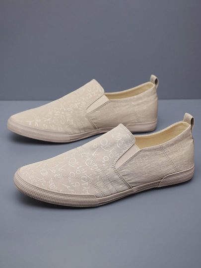 Men's shoes summer breathable slip-on canvas shoes men's soft-soled casual old Beijing cloth shoes men's versatile lazy sneakers