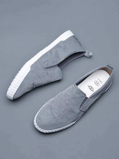 Old Beijing canvas shoes men's spring new breathable slip-on lazy shoes men's casual soft-soled driving shoes