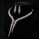 High-End New Jewelry, Light Luxury Zircon Evening Dress Accessories, Wedding Jewelry Necklace and Earrings Two-Piece Set with Silver Needle