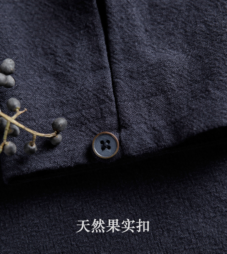 Kaifa Trung Quốc áo khoác vải lanh nam ngắn lỏng Trung Quốc phong cách giản dị cotton cổ áo cổ áo nam mỏng - Cao bồi quan ao nam