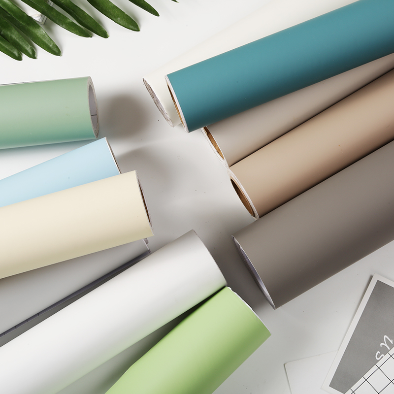 Thicken skin feeling wardrobe sticker cabinet sub-cabinet door cabinet table furniture renovation color change film waterproof self-adhesive wallpaper