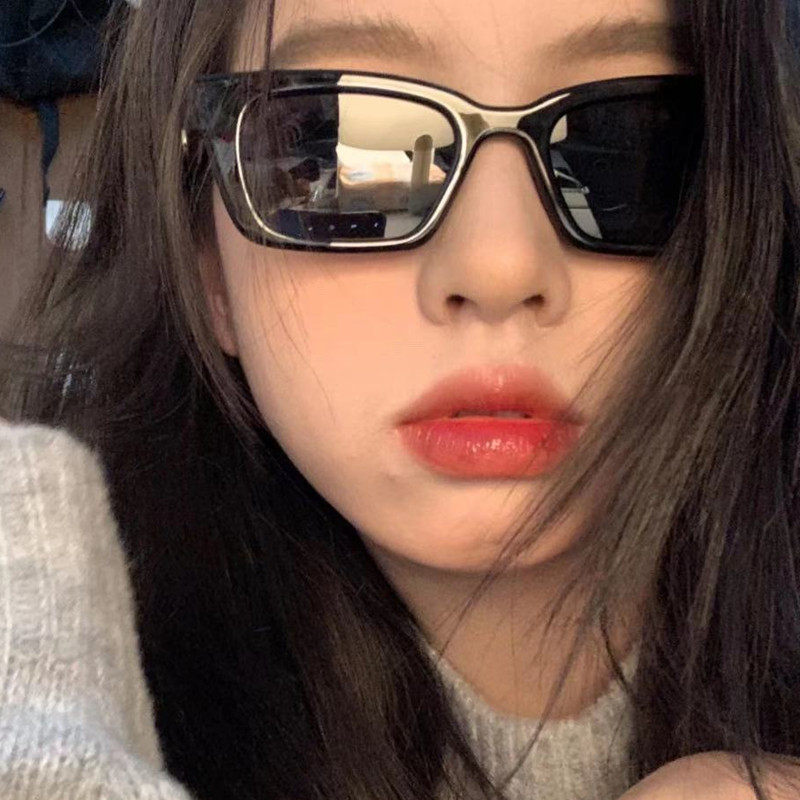 Korean version of net red retro small frame small face polarized sunglasses female personality simple temperament driving sun glasses with degree