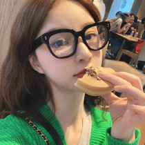 Sydney with the same retro black frame anti-blue light radiation myopia glasses men and women Korean version of the tide no makeup has a degree round face