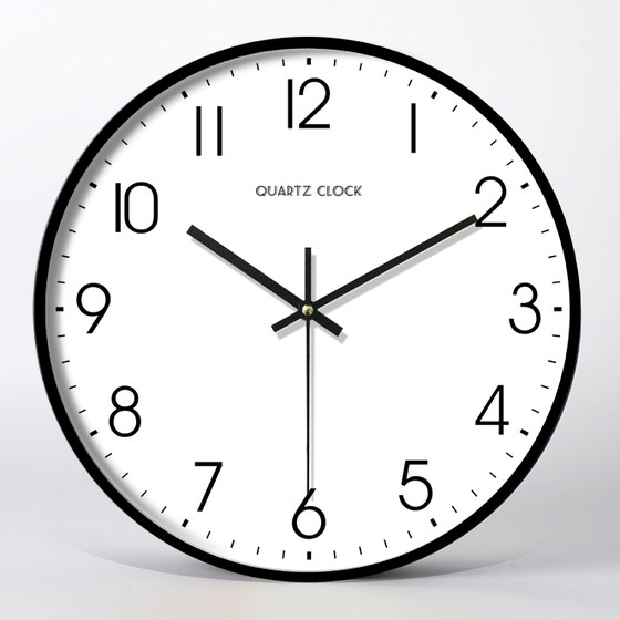 Nordic electronic wall clock home modern minimalist quartz clock personality creative living room fashion round mute clock