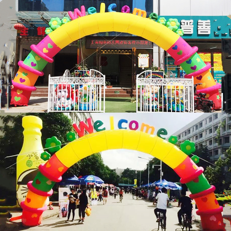Inflatable welcome Arches Cartoon Air Model Kindergarten Flower Loving Baby Full Moon Birthday Opening Celebration Iridescent Doors