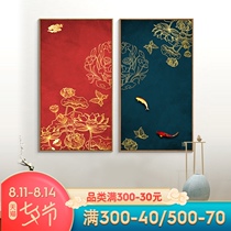 Chinese style entrance decoration painting New Chinese style red festive living room background wall painting Home corridor aisle hanging painting