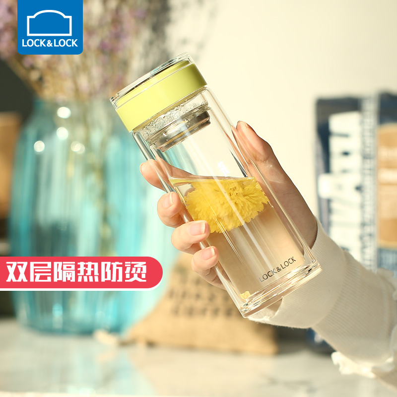 Lock and lock glass water cup girls new teacup ins style men's high-value cute cup tea cup