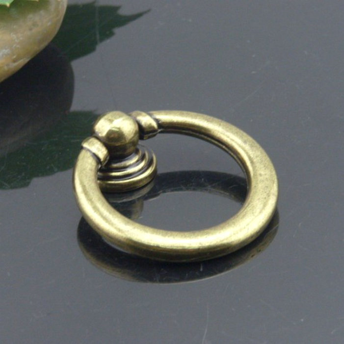 German Hongying Single-hole Handle Green Ancient Bronze Imitation Ancient Rings Pendant Pull Handle Drawer Whole Closet Door Furniture Home Innate