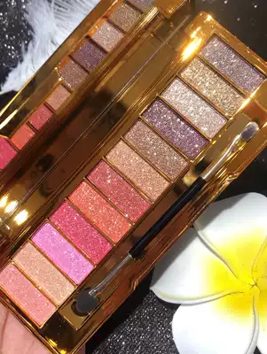 Little Red Book recommends Pooh bear 12 color flash pearlescent eye shadow flash to the end polarized glitter does not take off makeup Super Flash