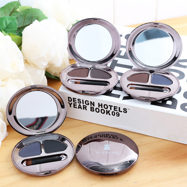 Bicolor eyebrow powder Cubic fine and persistent makeup anti-perspiration without fainting a word eyebrow not falling out of color beginner student section