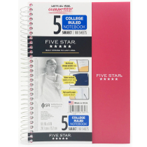 MEAD 06184 American Virtue brand FIVE STAR series five subjects iron coil notebook