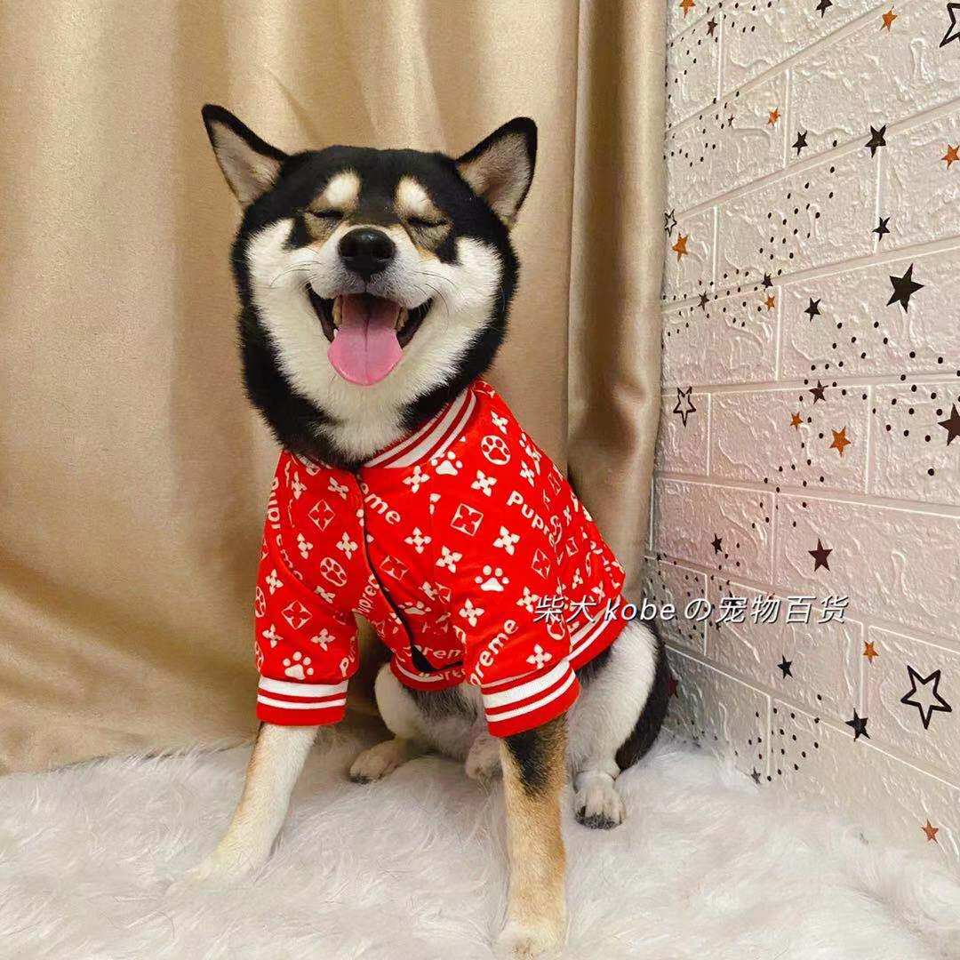 Shiba Inu New Year's general trendy brand Teddy Fadou Corgi trendy brand dog cotton coat pet dog jacket clothes