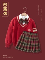 Japanese Girl Jk Uniform Winter Style Dress With Dress Children Womens New Year Suit Clothes Winter College Hundred Pleats Dresses Big Children