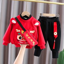Japanese children suit plus suede winter dress for the year old dress New Year Thickened Necropolis for womens New Year clothes