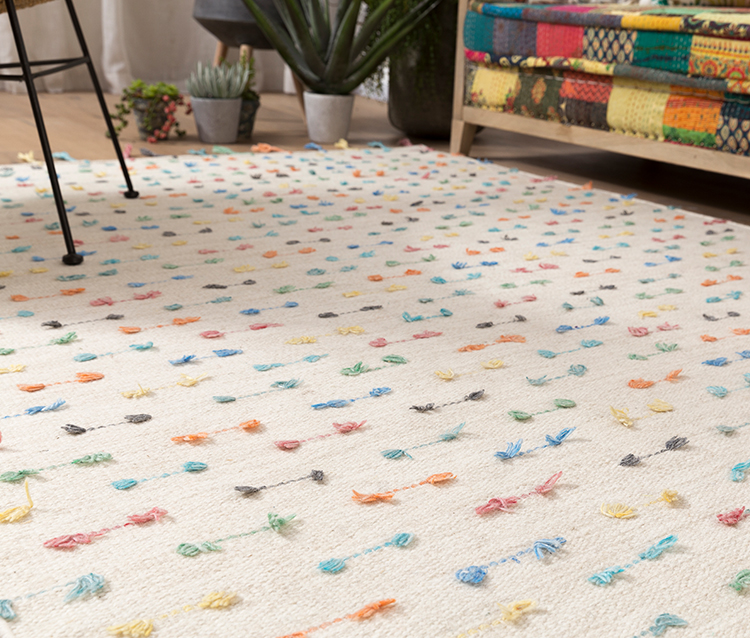 Ấn Độ nhập khẩu len thủ công màu hoa nhỏ thảm đơn giản phòng khách sofa phòng ngủ bàn cà phê đầu giường nhà mat - Thảm thảm thổ cẩm
