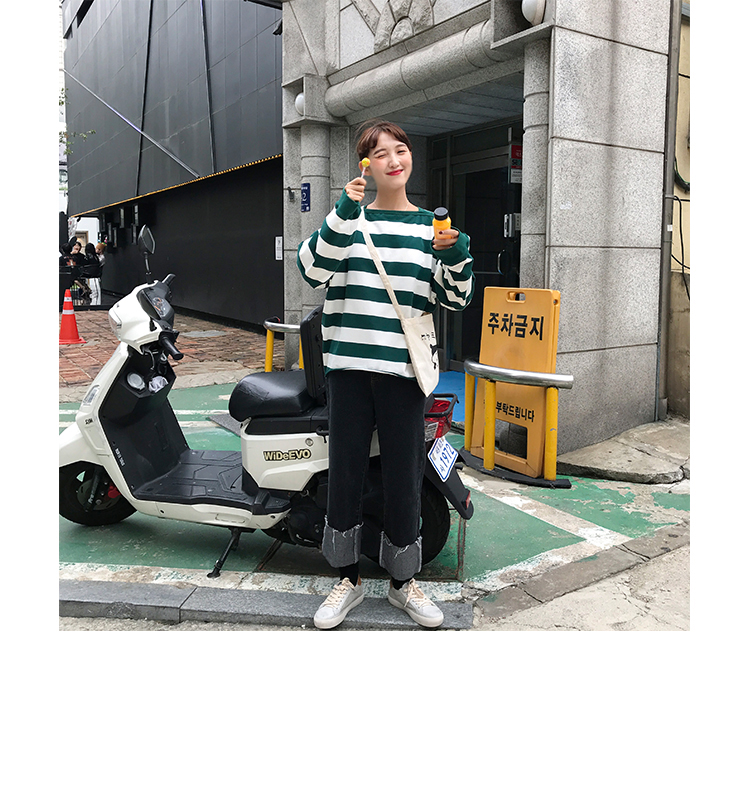 Xin giúp phiên bản tiếng Hàn của học sinh eo cao Harajuku hoang dã giản dị đen uốn xoăn chân rộng quần jeans nữ mùa đông quần sọt jean nữ