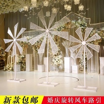 New wedding props electric rotating windmill road lead stage iron lifting Ferris wheel window decoration ornaments