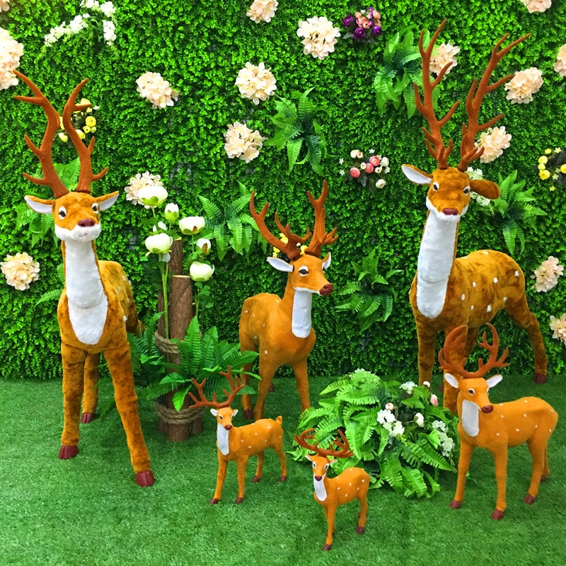 Christmas New Year's Day decoration wedding new animal ornaments plush sika deer forest wedding stage decoration props
