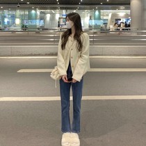 Small fragrant wind jacket womens short baseball uniform Korean high-end popular this year ladies spring and autumn new top white