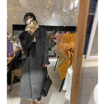 Woolen coat womens woolen coat Hepburn style 2022 new autumn and winter hot style high-end Korean series small thickened