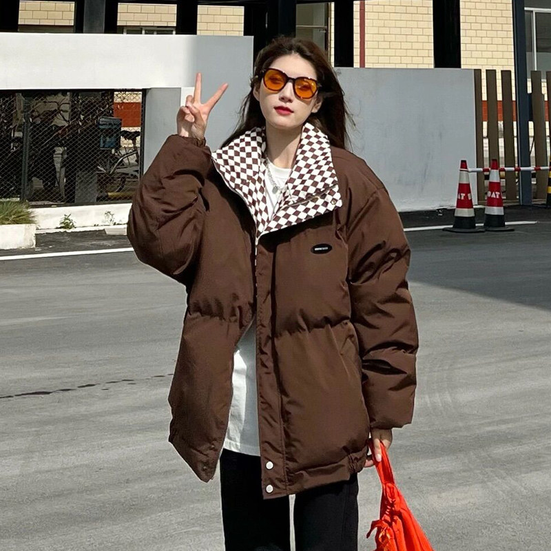 Cotton clothes women's 2021 autumn and winter new hot style cotton-padded clothes design sense niche cotton-padded jacket mid-length bread clothing Japanese style