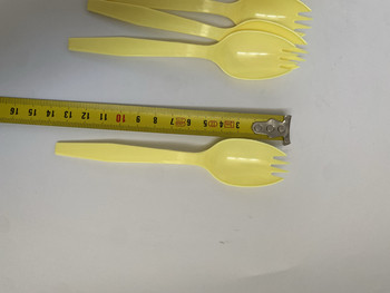 1000 pieces of non-individually packaged forks and spoons disposable plastic yellow forks and fast food spoons