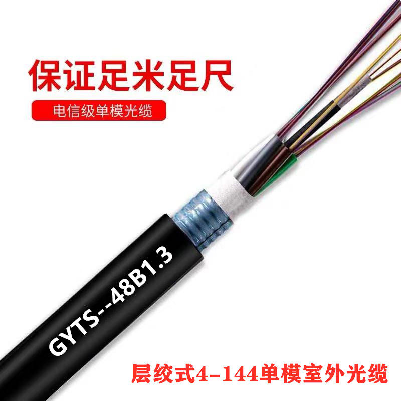 National Standard Outdoor Single Mode Fiber Optic Wire 4 Core 6 Core 8 Core 12 24 24 36 48 Core GYTS-48 Core Optical Cable