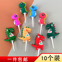 Drip Gum Dinosaur Cake Decoration Baking Plugin Birthday Inserts Beat Monster Mori Pendulum Pieces Felt Grass Trees insert