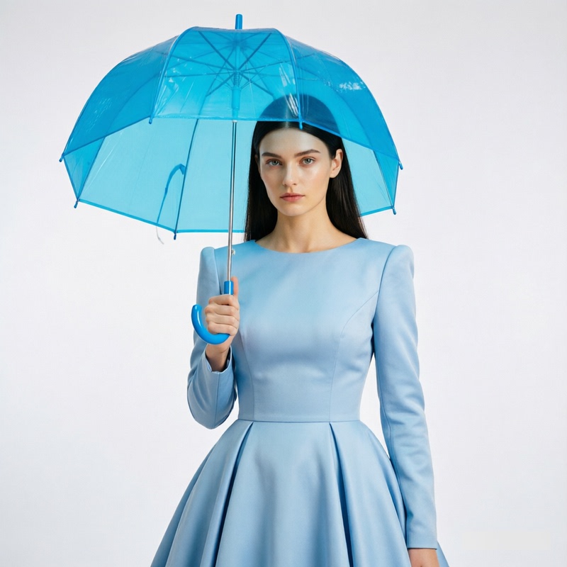 Queen Elizabeth's Same Style Transparent Birdcage Umbrella Blair Mushroom Deep Arch Artistic Fresh Long-Handled Umbrella