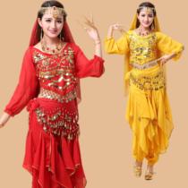 Special belly dance clothing Indian dance performance clothing high-end suit National stage performance spring and autumn long-sleeved rotating pants