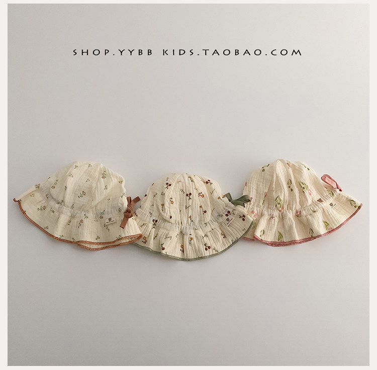 Осенняя шапка для раннего возраста для девочек, цветочный принт, защита от солнца 