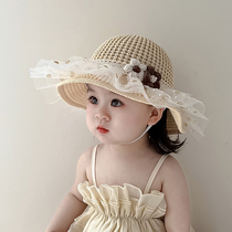 Children sunscreen hat Summer thin girl sun hat Sun Hat Woman Baby Cute Sweet And Beautiful Out of sunscreen Grass Hat