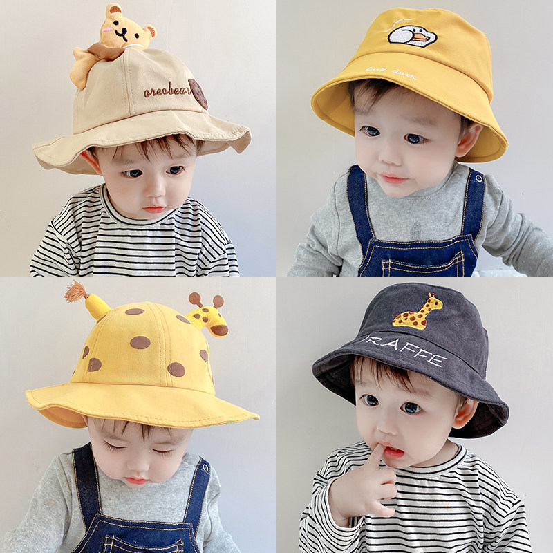 Baby hat Spring and autumn thin summer shade cute super cute children fisherman hat Korean version of boys and girls fishermen hat