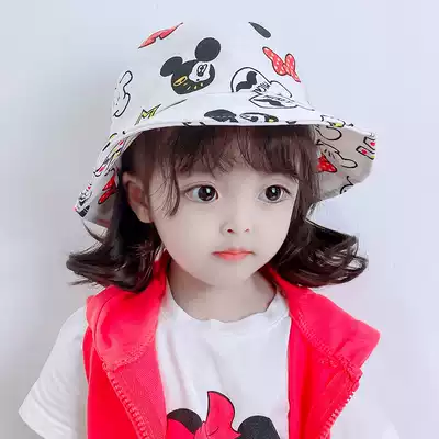 Children's fisherman's hat spring and summer autumn thin hat girl cartoon hat cute super cute baby sun hat