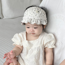 Korean Ensemble Small Broken Flowers Baby Hat Summer Empty Top Protection Chimney Door Tire Cap Newborn Baby Sunscreen Sunscreen Hood