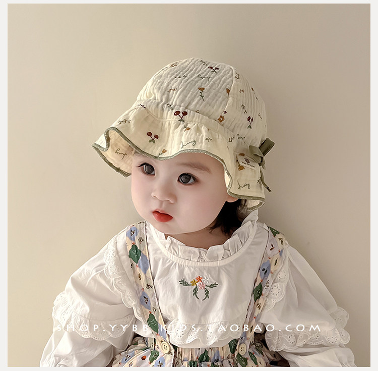 Осенняя шапка для раннего возраста для девочек, цветочный принт, защита от солнца 