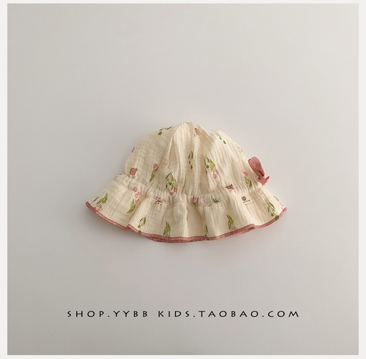 Осенняя шапка для раннего возраста для девочек, цветочный принт, защита от солнца 