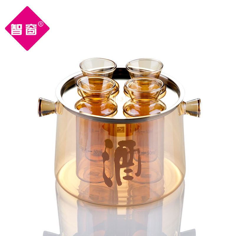 Heat-resistant glass wine wine wine cooking wine dispenser wine wine jug jug Japanese wine set set household hot wine