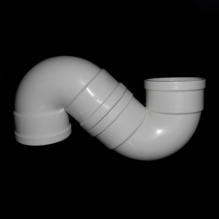 LESSO United plastic PVC drainage S-type water trap with inspection outlet pipe fitting joint elbow