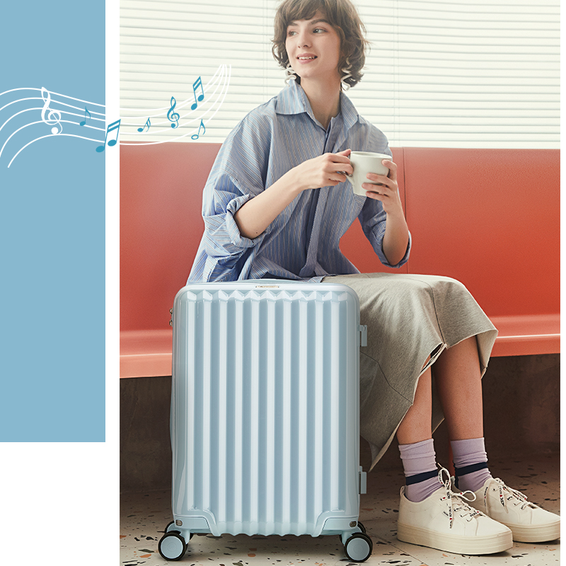 OIWAS single rod trolley case PC case 20 inch boarding case 24 inch checked box suitcase explosion-proof zipper