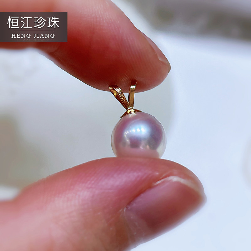 日本Akoya海水珍珠吊坠18K金正圆形天女级强光大V款送女友!这才是高阶浪漫的打开方式💖-颈饰-淘宝好物网
