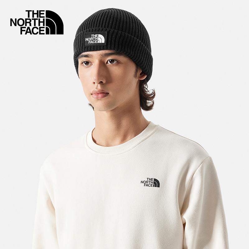 ノースフェイスのロゴボックスニット帽は男女兼用で、冬のアウトドアでの使用に快適で暖かいです | 3FJX