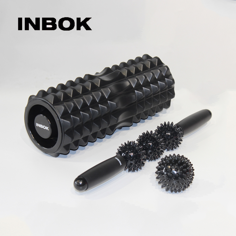 INBOK Foam Shaft Mace Beginner Leg Muscle Relaxation Roller Yoga Massage Roller
