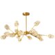 All-Copper Ice Crystal Starburst Simple and Stylish Chandelier with Multiple Branches for Living Room, Dining Room, and Bedroom, 6912-Head Crystal Ball Chandelier