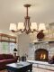 American Bronze Brushed Living Room Main Light Country Retro Iron Painted Glass Simple Popular Bedroom Dining Room
