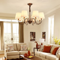 Medieval Style Country Simple Line Art American Living Room Main Light Large Apartment Dining Room Bedroom Retro Iron Chandelier