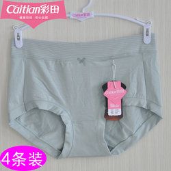 Caitian Underwear Women's Modal Comfortable Soft Pure Cotton Antibacterial Crotch Mid-High Waist Cover Hips Wide-Brim Shorts Head 31685