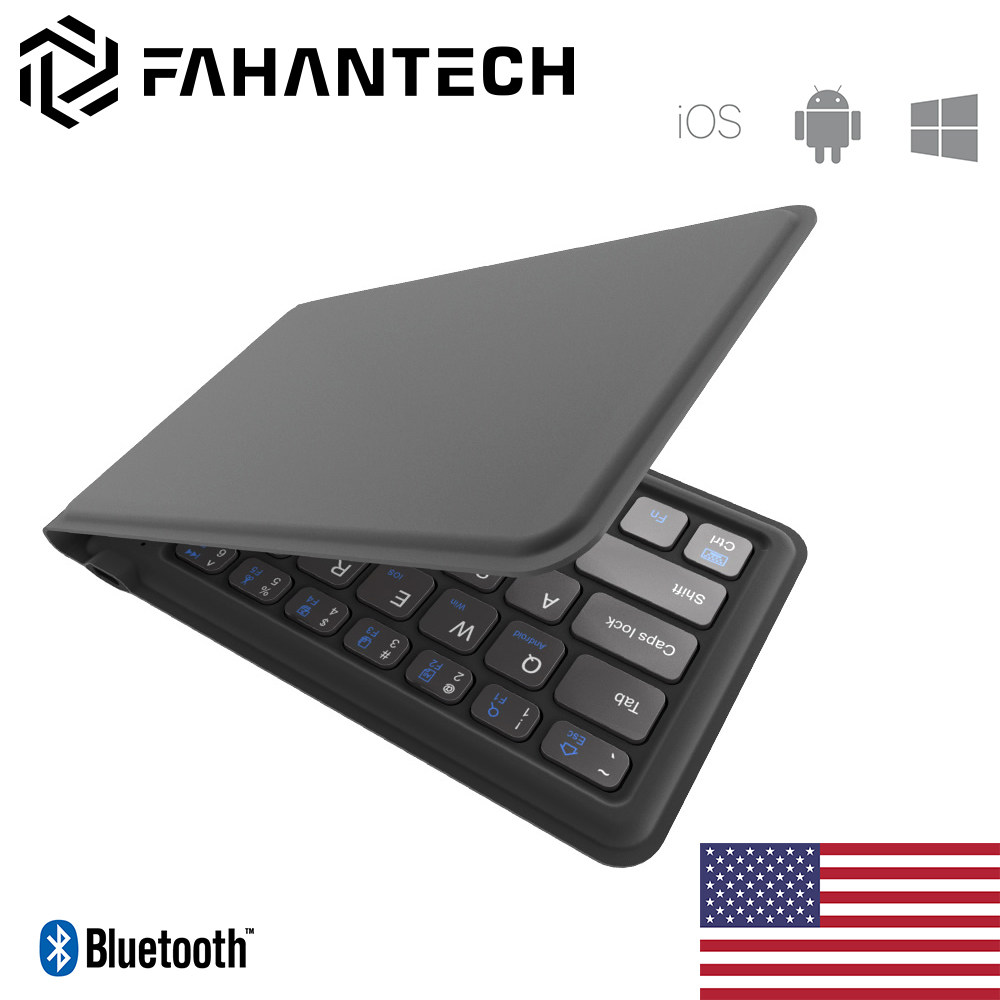 New American FAHANTECH Original Folding Bluetooth Keyboard Pocket Keyboard Support 4 Devices Switch