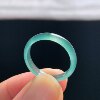 Natural A-grade ice sky blue jade ring